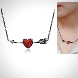 💘💕Cupid's Arrow Titanium Zircon Necklace